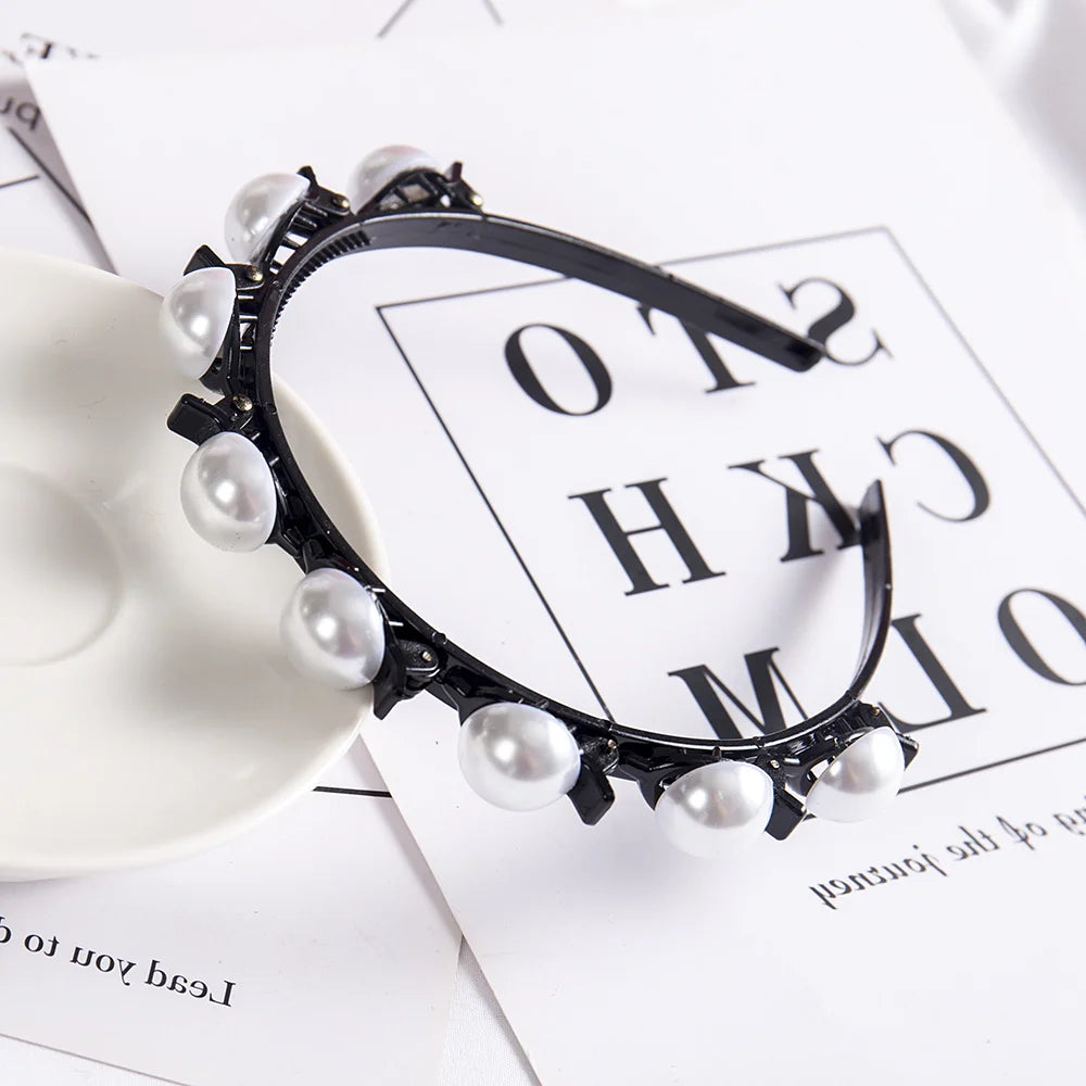 Pearl Braided Double-Layer Hairband