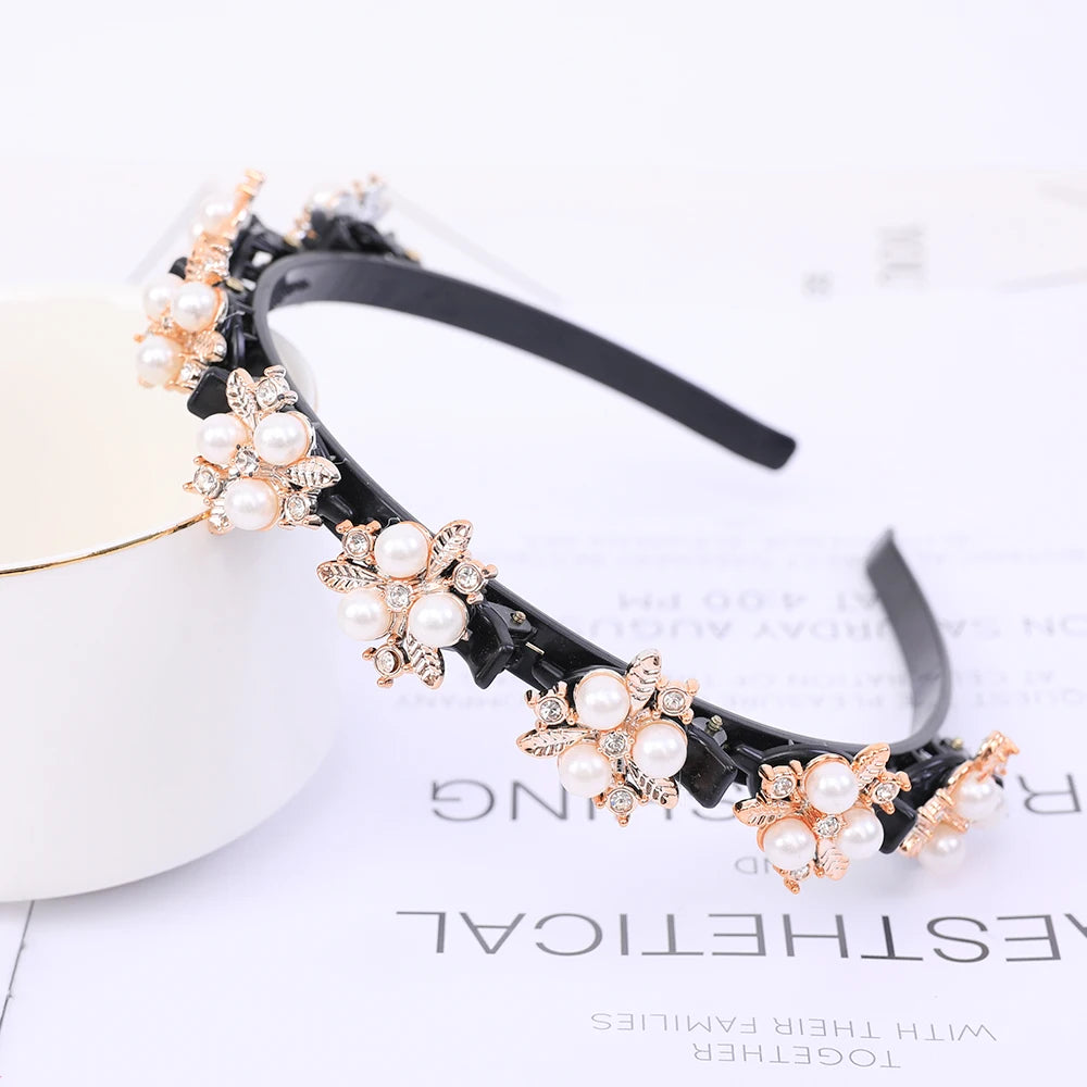 Pearl Braided Double-Layer Hairband
