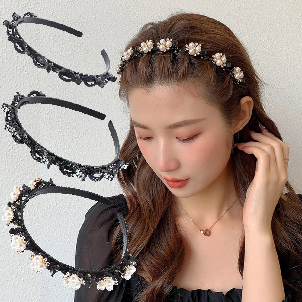 Pearl Braided Double-Layer Hairband