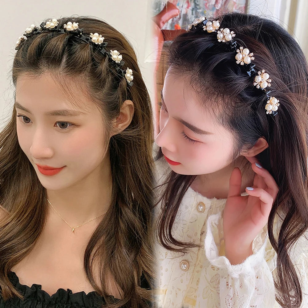 Pearl Braided Double-Layer Hairband