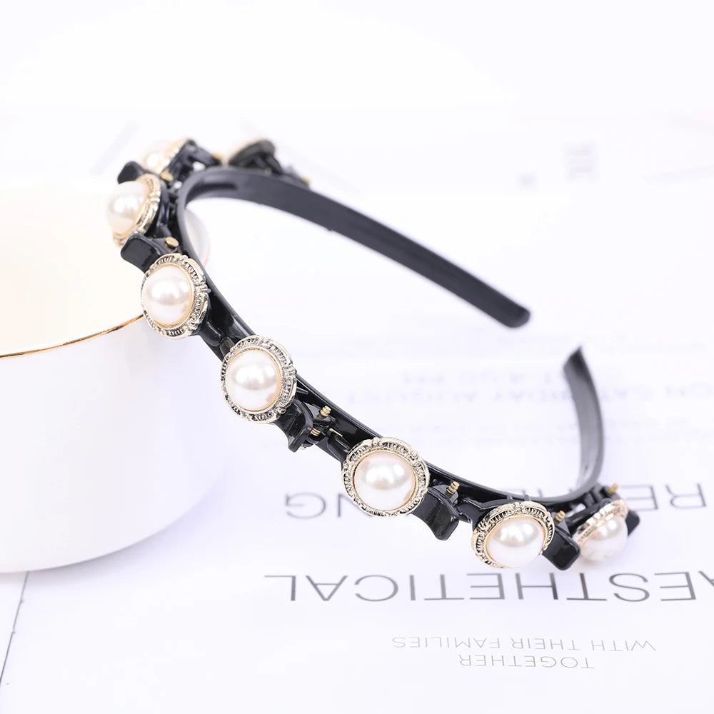 Pearl Braided Double-Layer Hairband