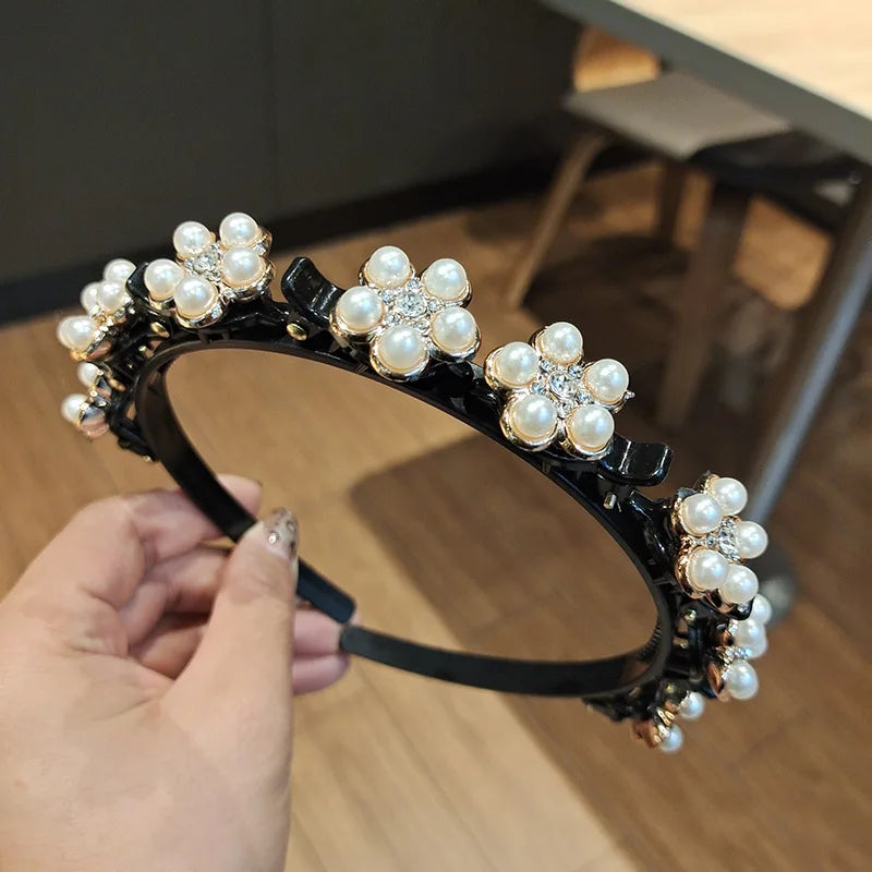 Pearl Braided Double-Layer Hairband