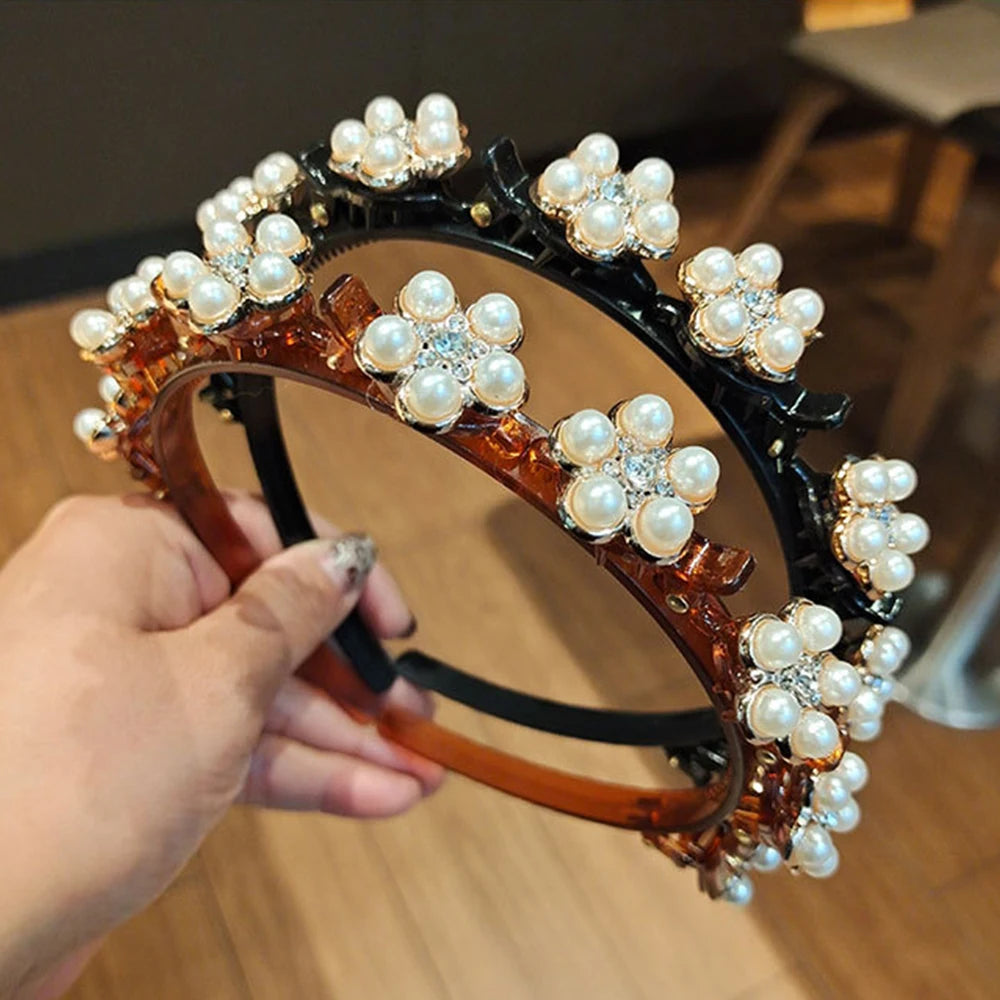 Pearl Braided Double-Layer Hairband