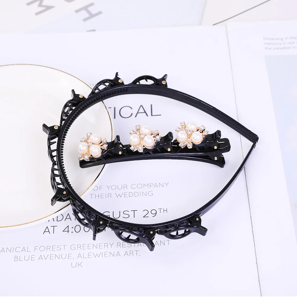 Pearl Braided Double-Layer Hairband