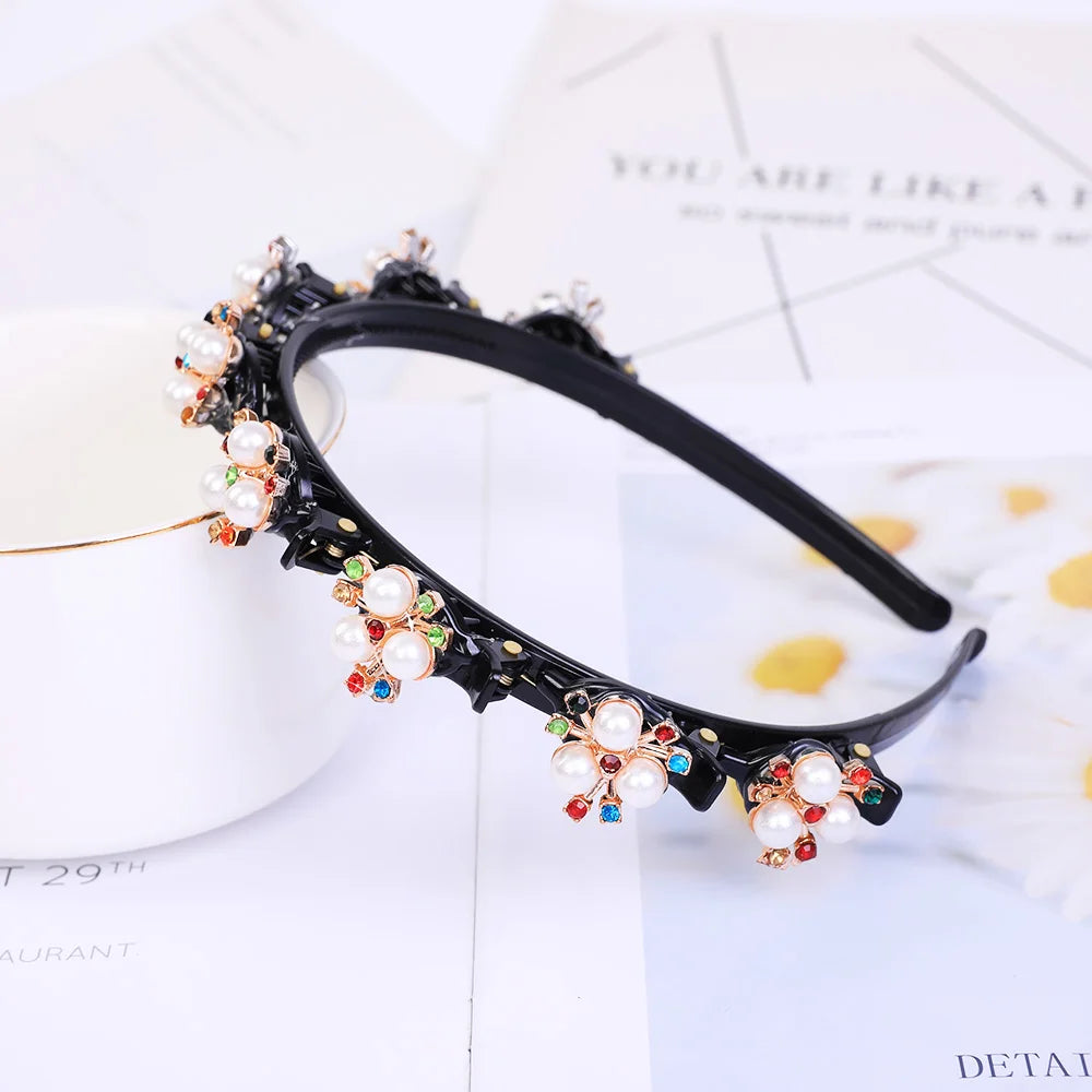 Pearl Braided Double-Layer Hairband