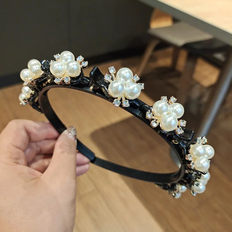 Pearl Braided Double-Layer Hairband