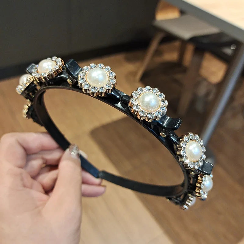 Pearl Braided Double-Layer Hairband