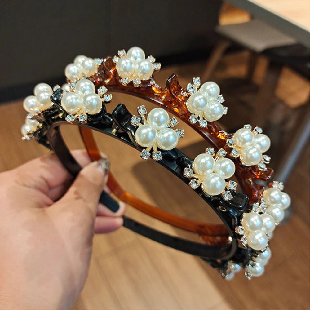 Pearl Braided Double-Layer Hairband