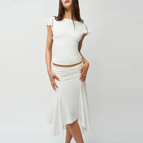 2025 Euro-American Slim Fit Two-Piece Skirt Set
