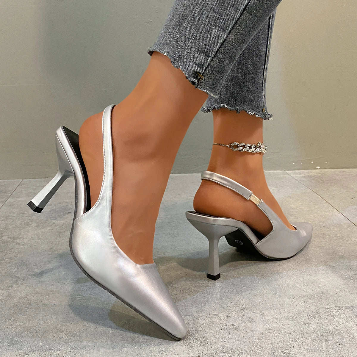 Women's Summer Pointed Toe PU High Heel Pumps