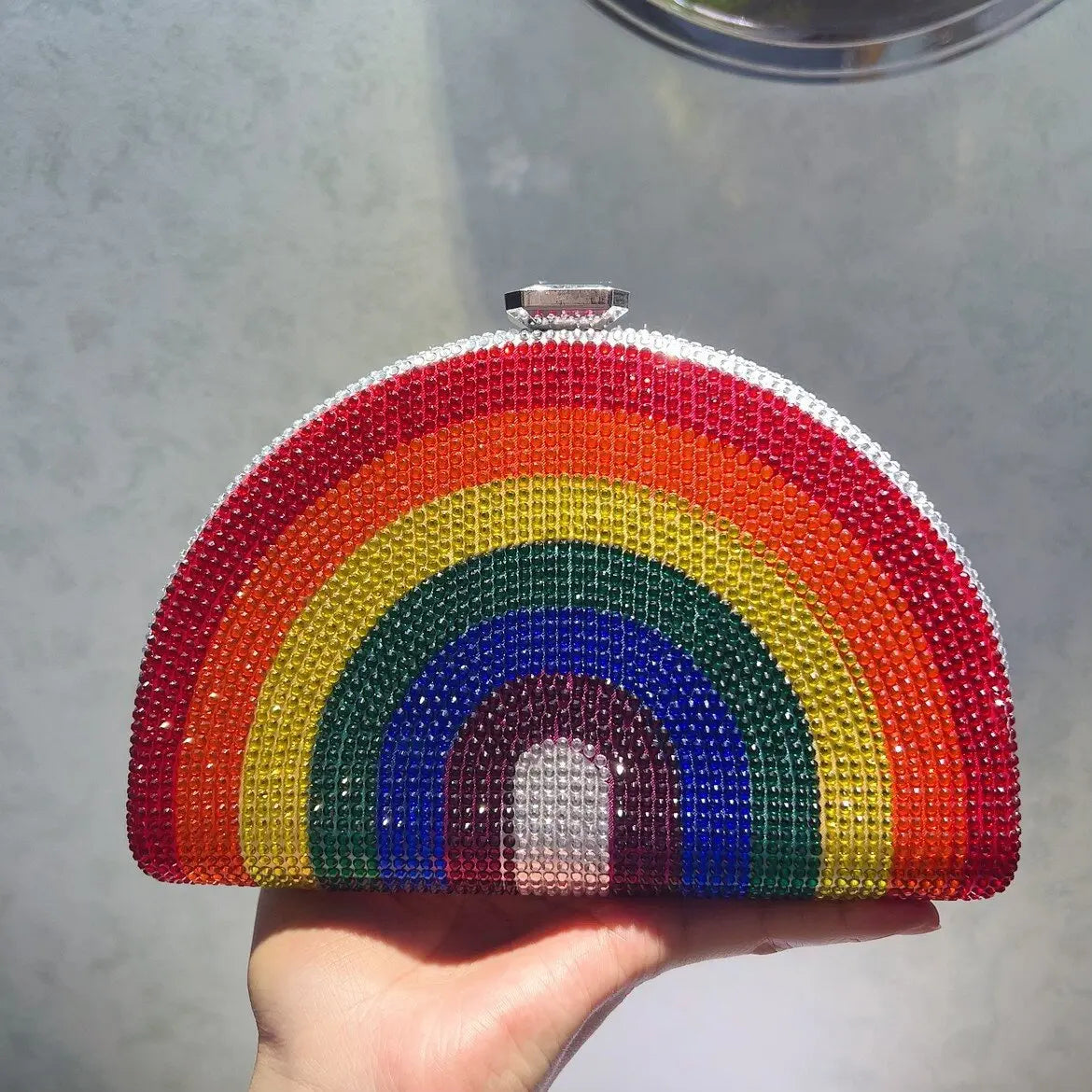 Rainbow Crystal Evening Clutch