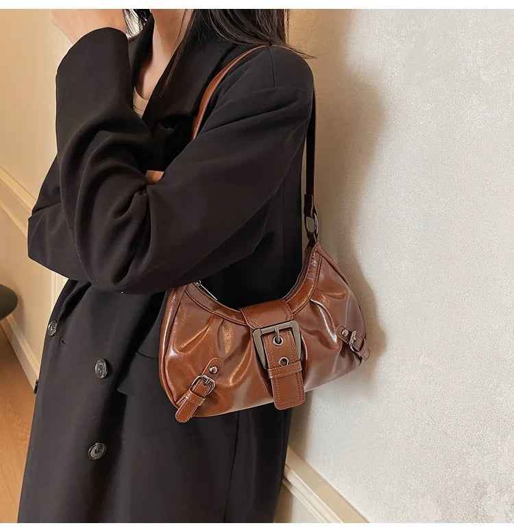 Retro Pleated Hobo Bag