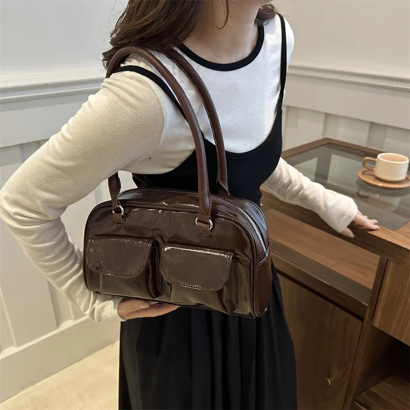 Retro PU Leather Hobo Satchel