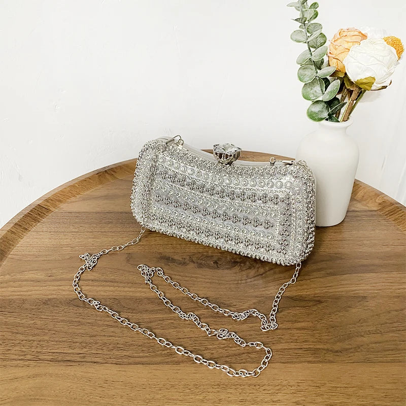 Vintage Beaded Chain Clutch – Wedding & Party Bag