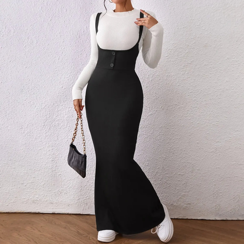Elegant Suspender Fishtail Long Dress