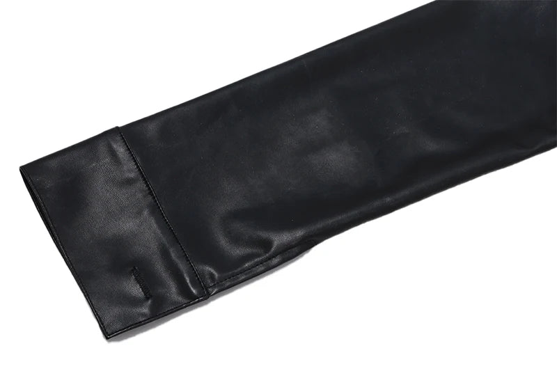 WhereMery Y2K Faux Leather Short Jacket