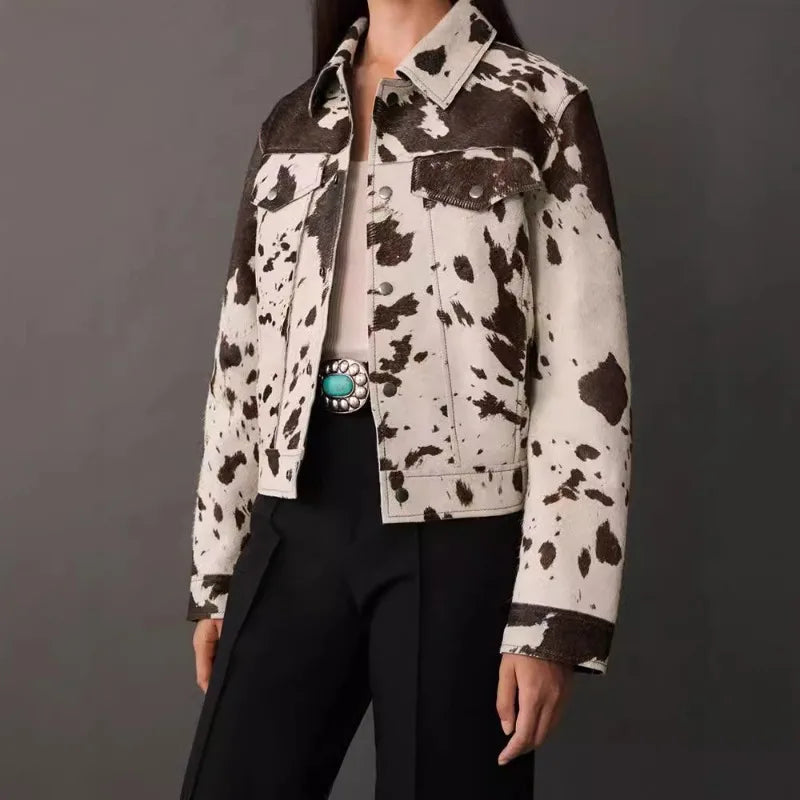 Autumn Lapel Short Jacket – Multi-button Style
