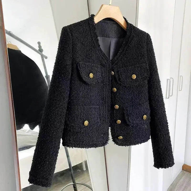 Black Tweed Cropped Jacket