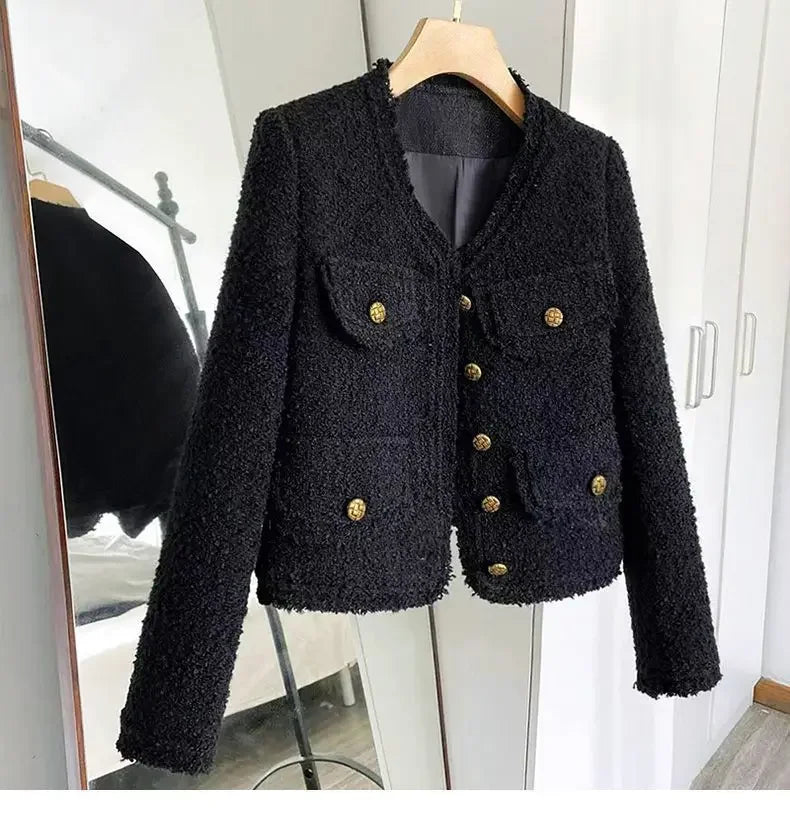 Black Tweed Cropped Jacket