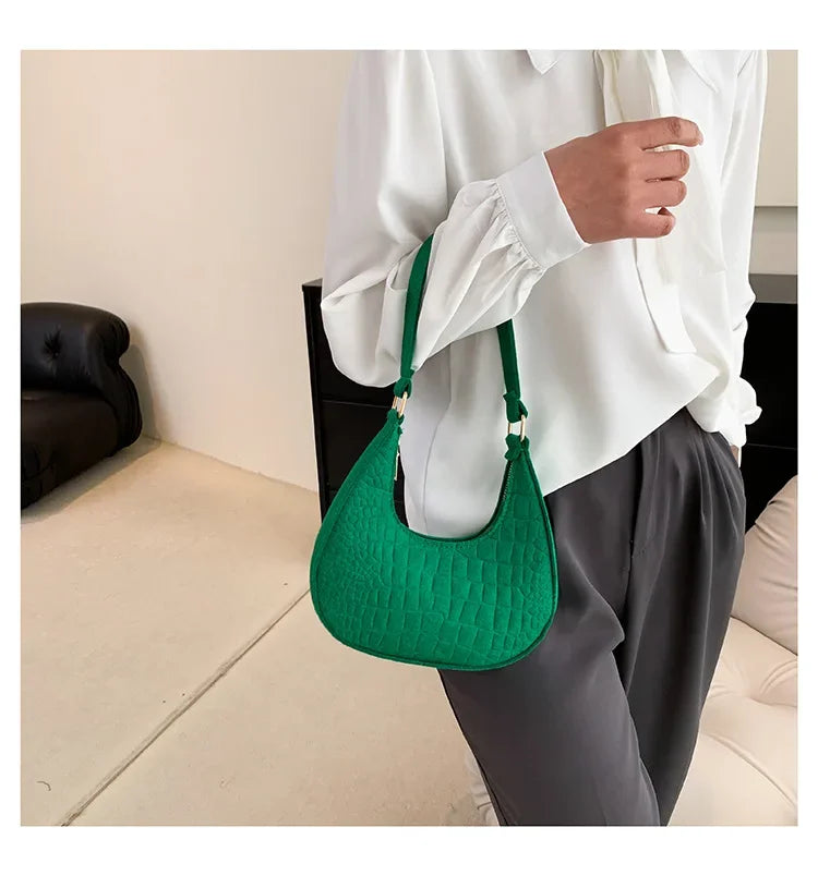 Stone Pattern Solid Colour Handbag