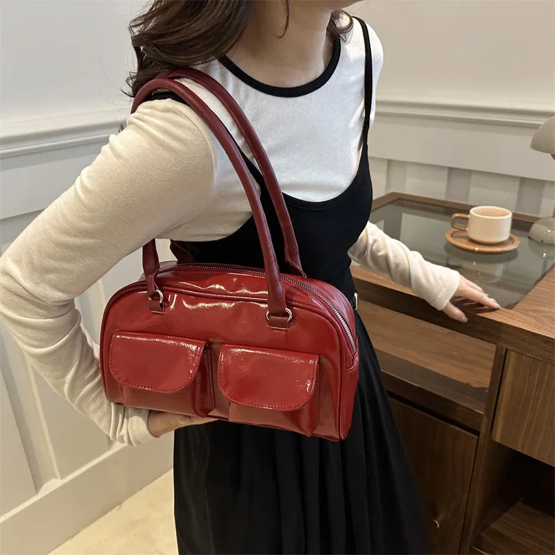 Retro PU Leather Hobo Satchel