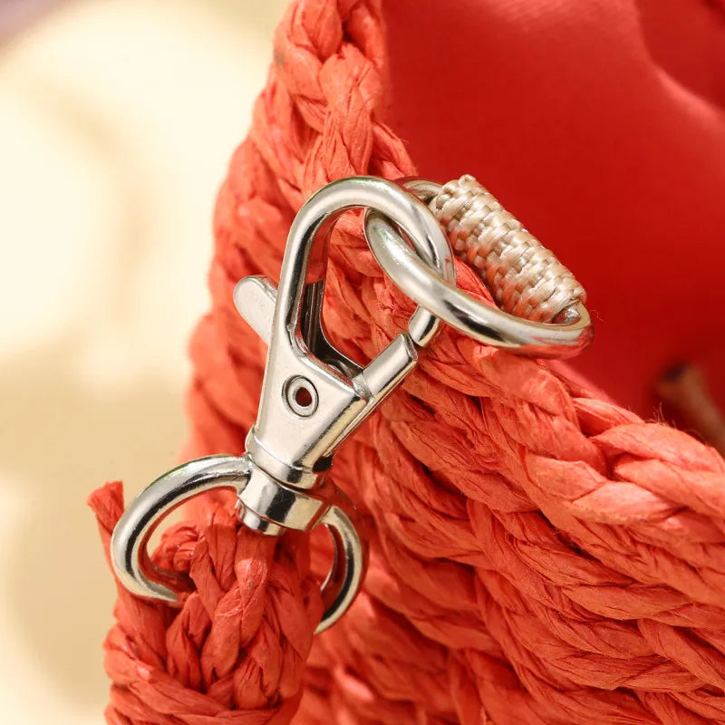 Handwoven Rattan Half-Moon Bag