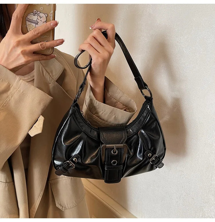 Retro Pleated Hobo Bag