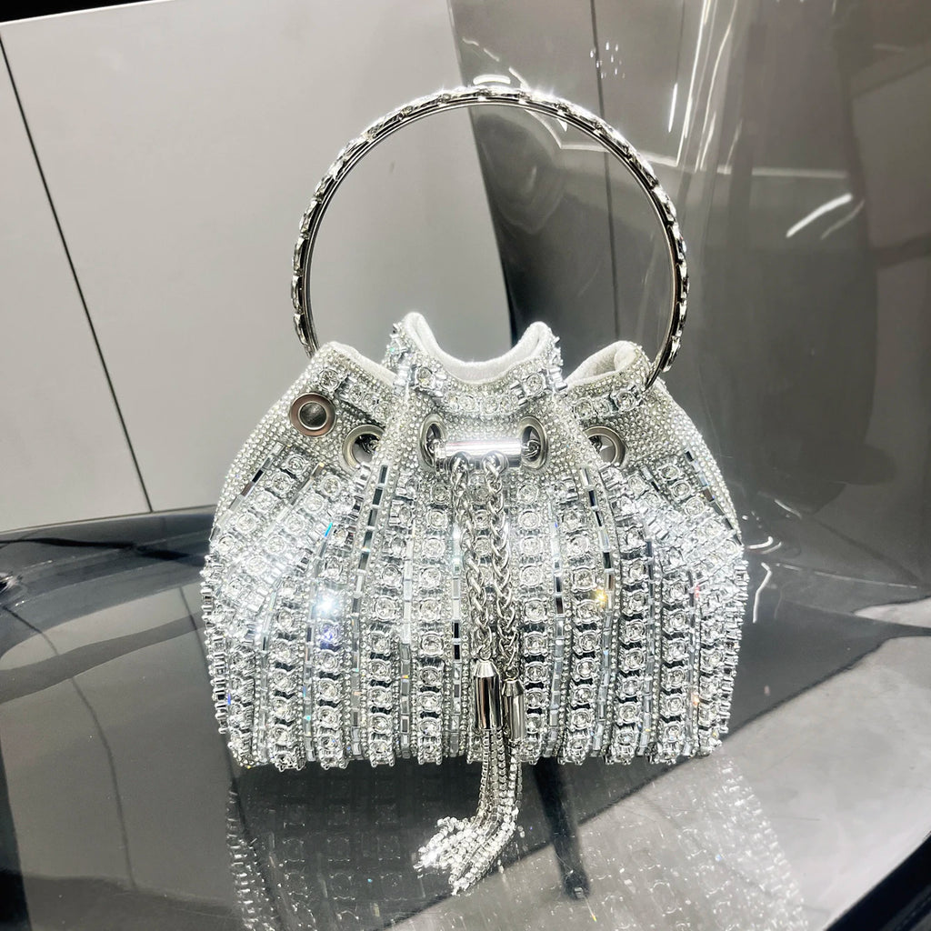 Luxury Crystal Rhinestone Evening Clutch – Designer Shoulder Bag