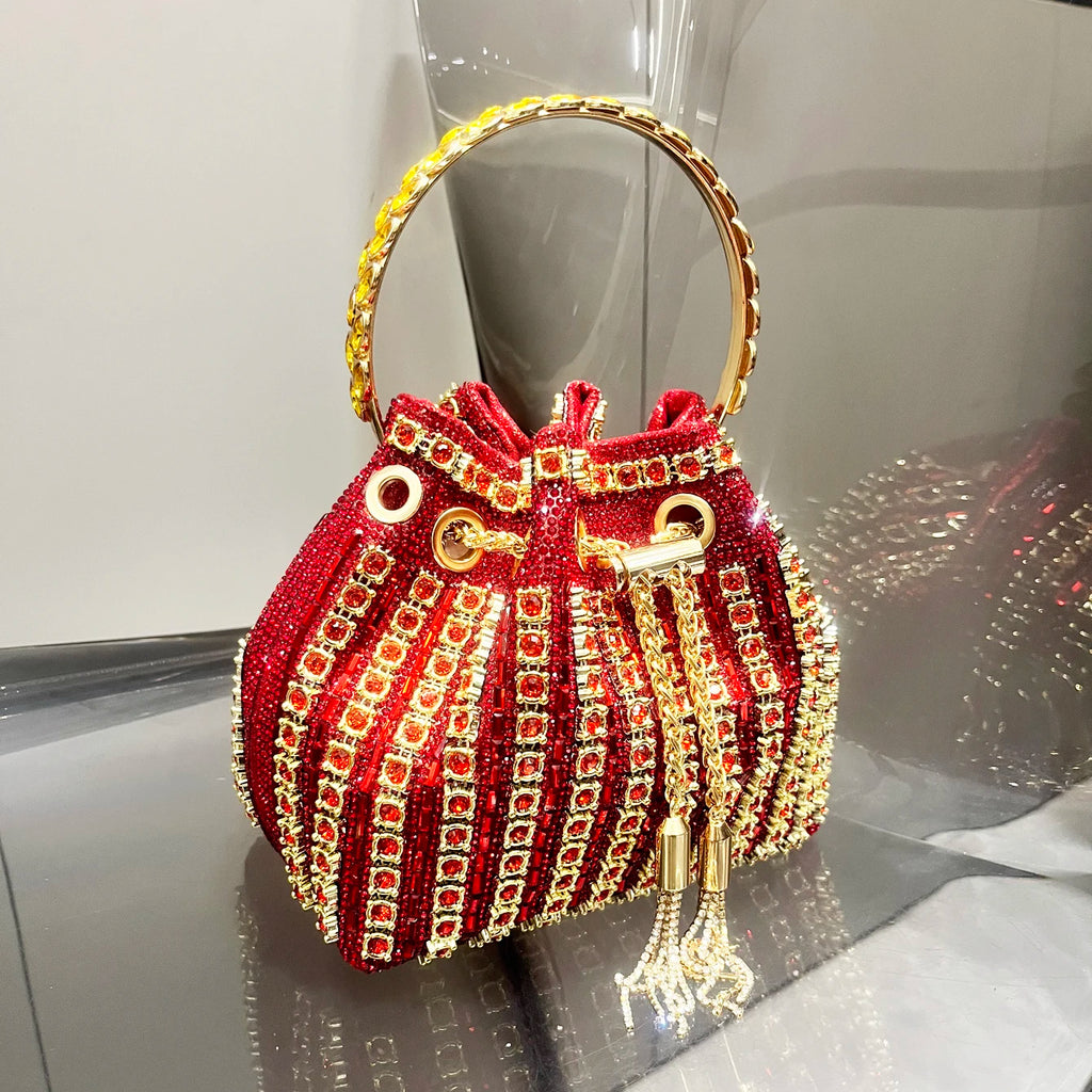 Luxury Crystal Rhinestone Evening Clutch – Designer Shoulder Bag