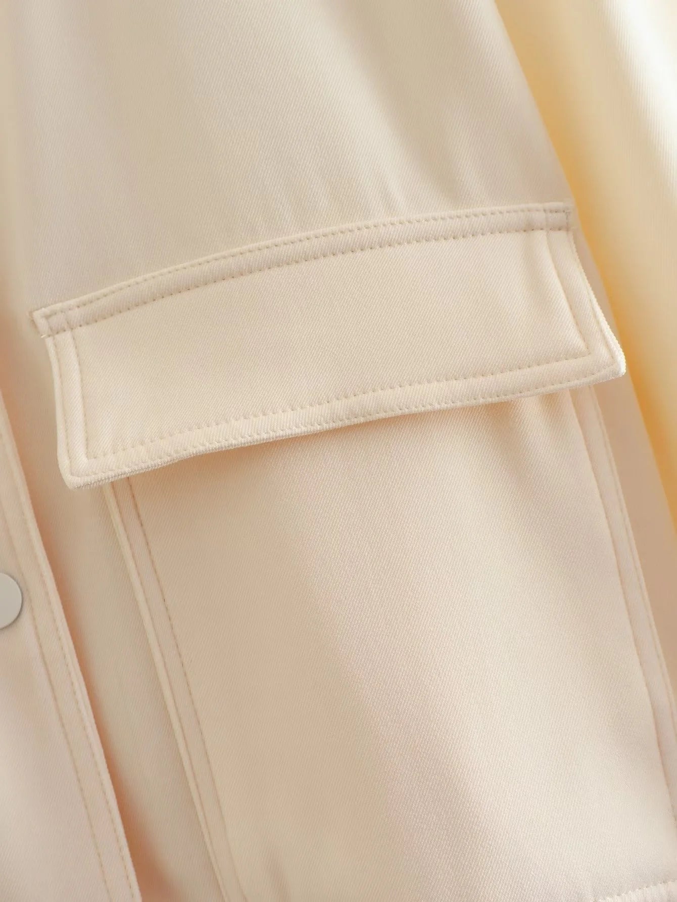 Women’s Cropped Bomber Jacket – White Button Baseball Style