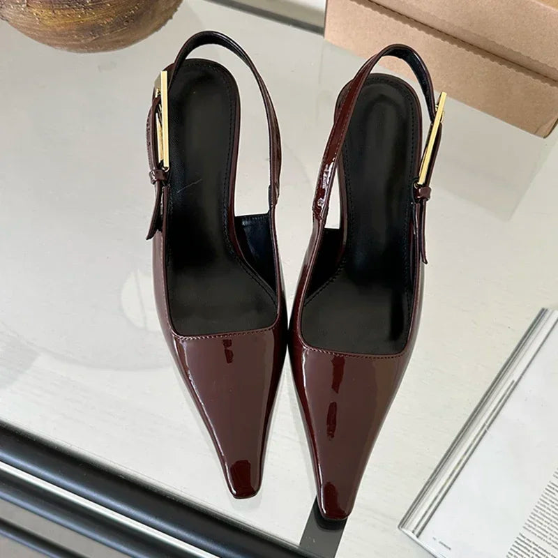 Aneikeh 2025 Summer Slingback Thin High Heel Pumps