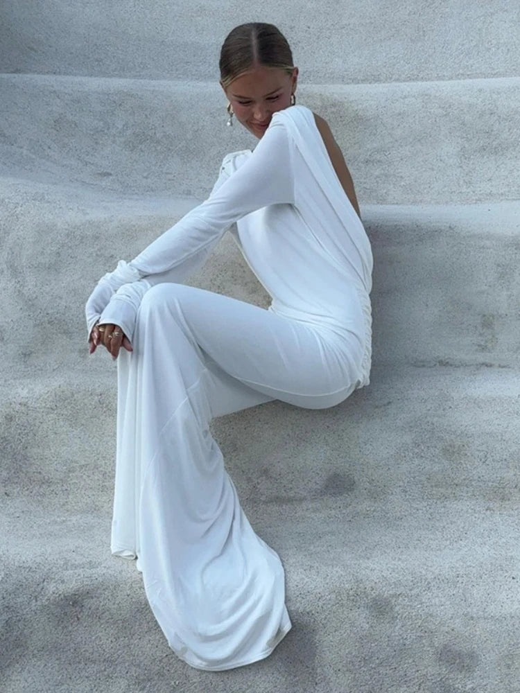 Backless Slim Fit Long Sleeve Dress – Elegant Autumn Style