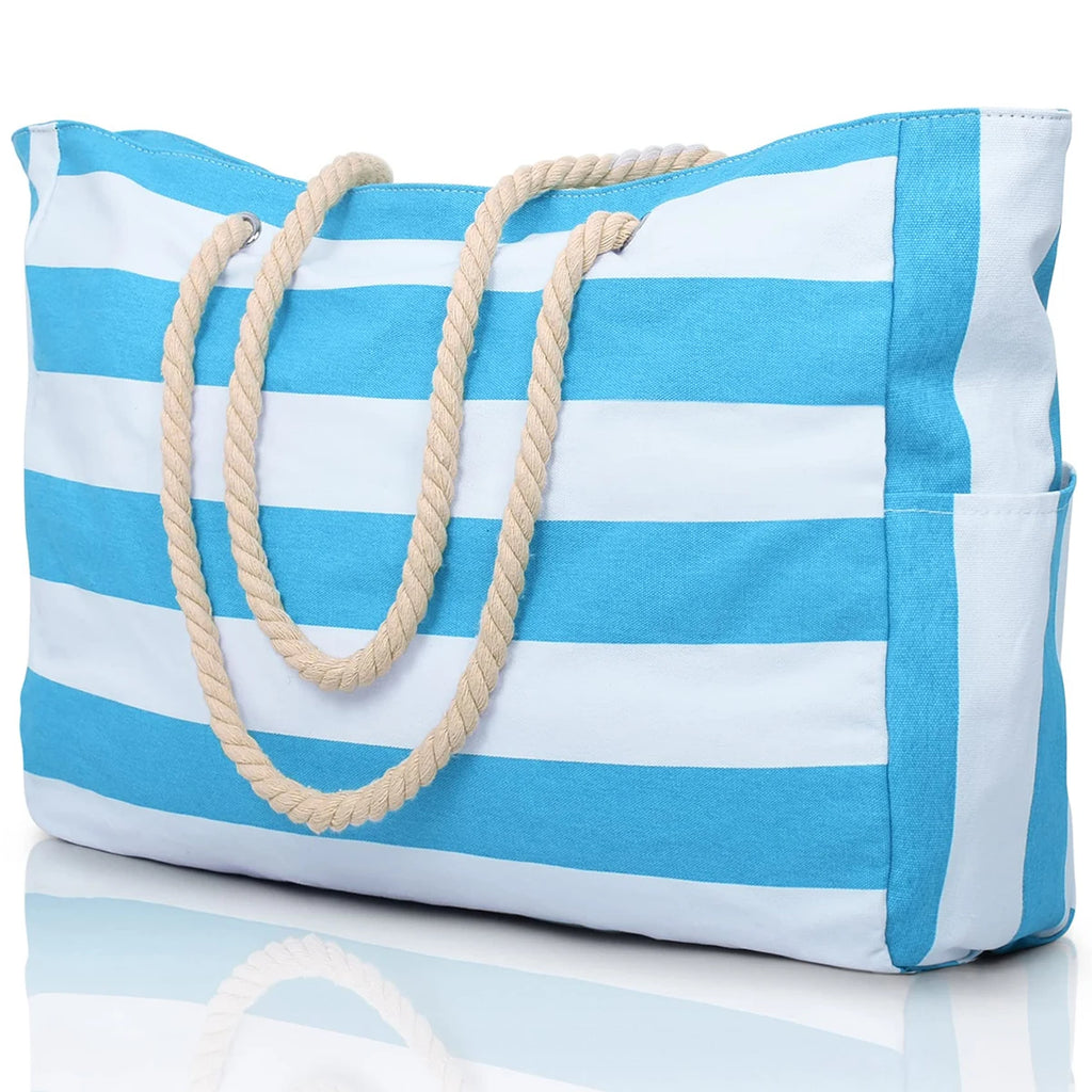 Foldable Striped Beach Bag