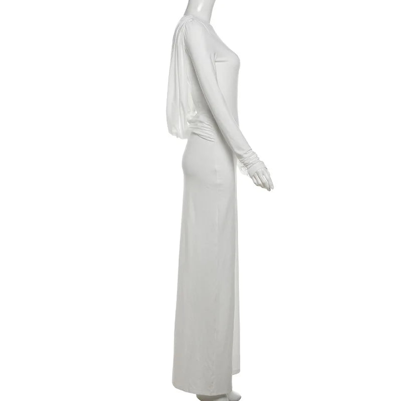 Backless Slim Fit Long Sleeve Dress – Elegant Autumn Style