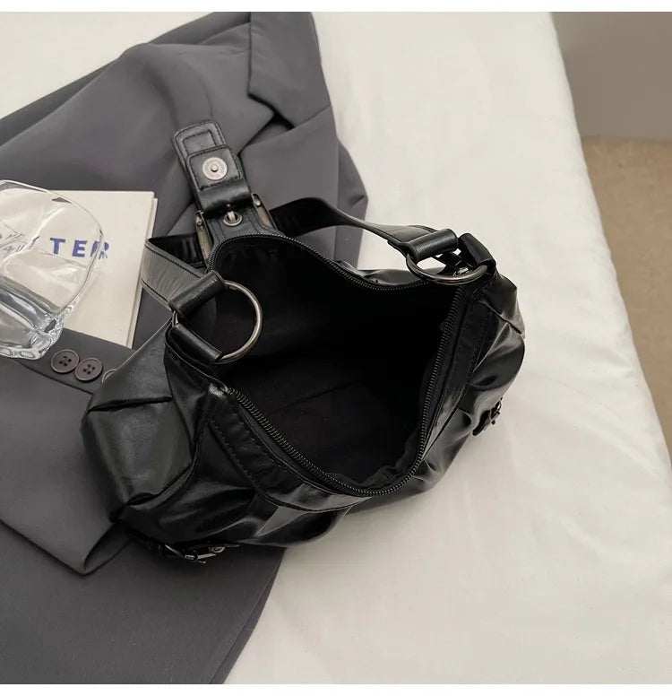 Retro Pleated Hobo Bag