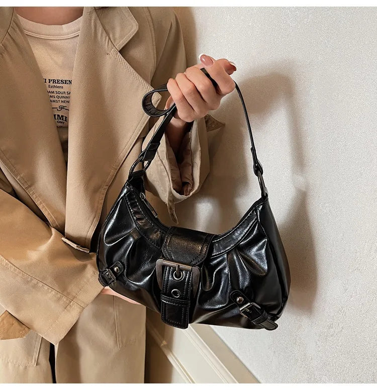 Retro Pleated Hobo Bag