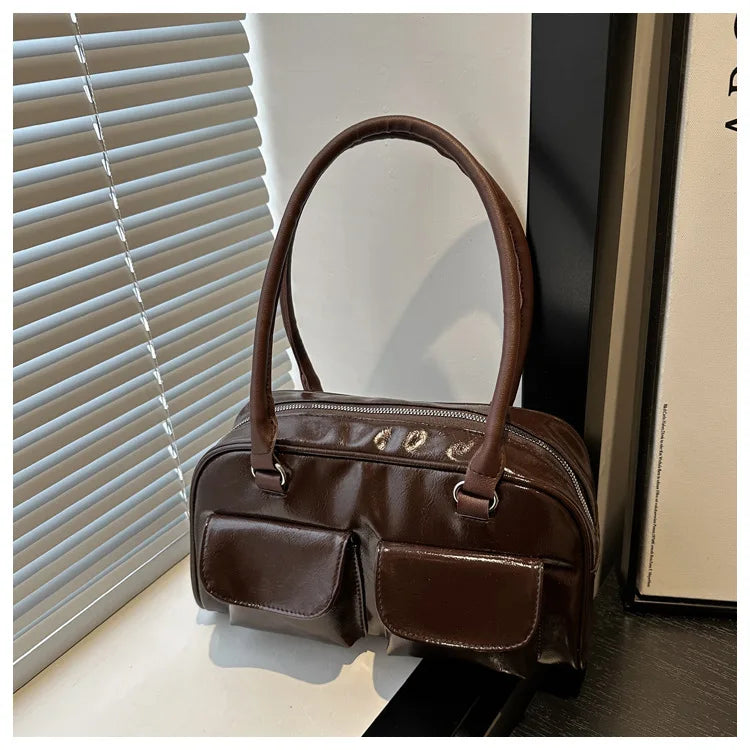 Retro PU Leather Hobo Satchel