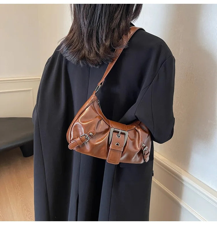 Retro Pleated Hobo Bag