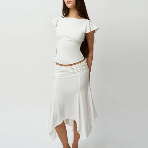 2025 Euro-American Slim Fit Two-Piece Skirt Set