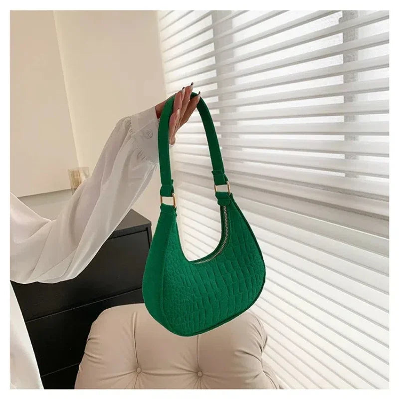 Stone Pattern Solid Colour Handbag