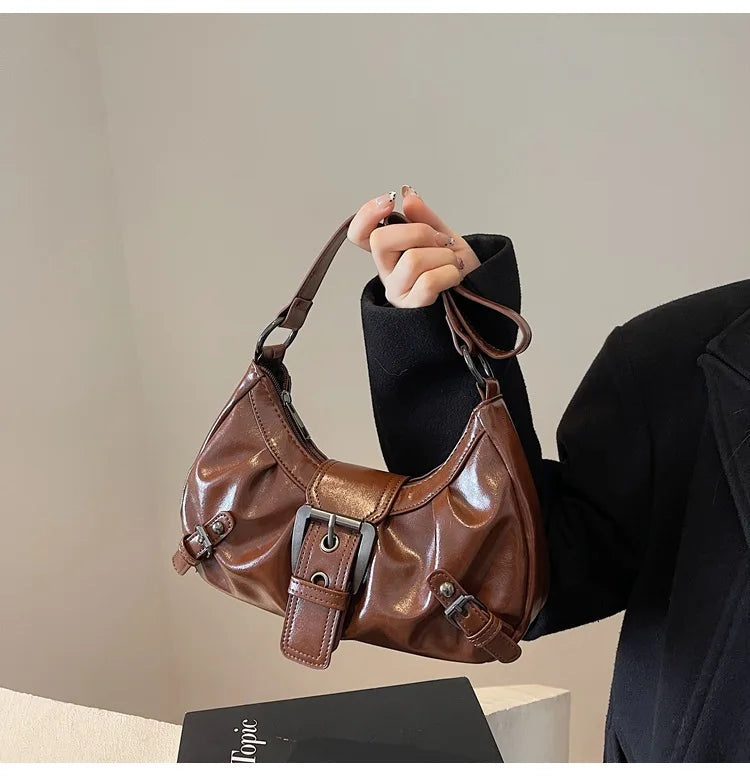 Retro Pleated Hobo Bag