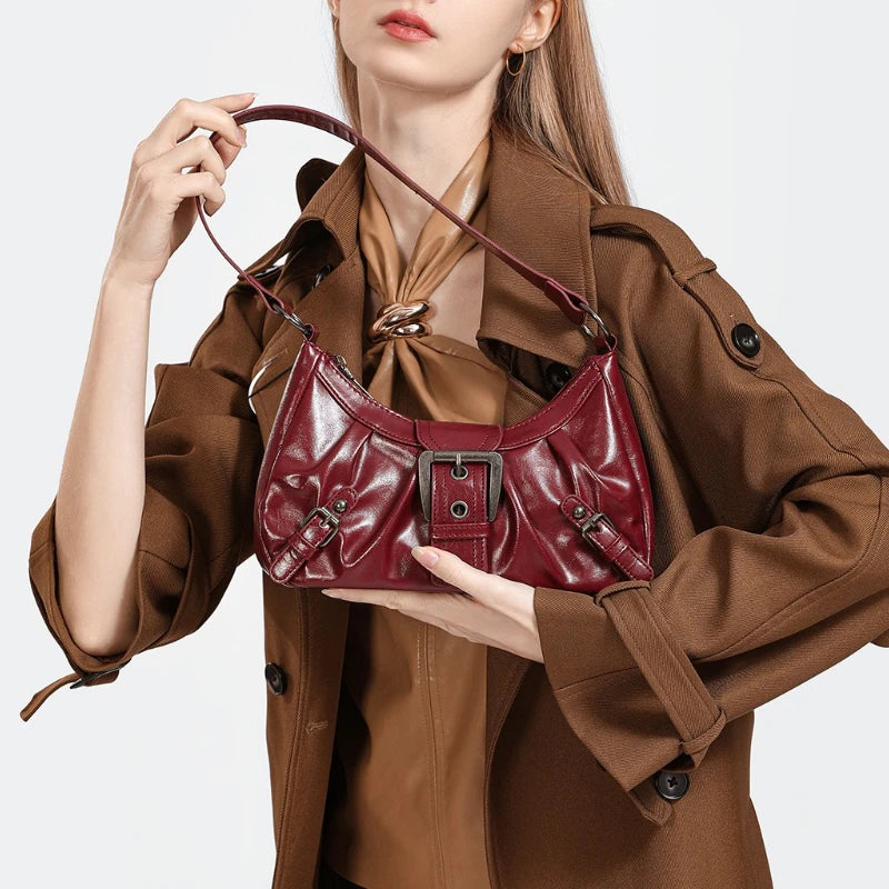 Retro Pleated Hobo Bag