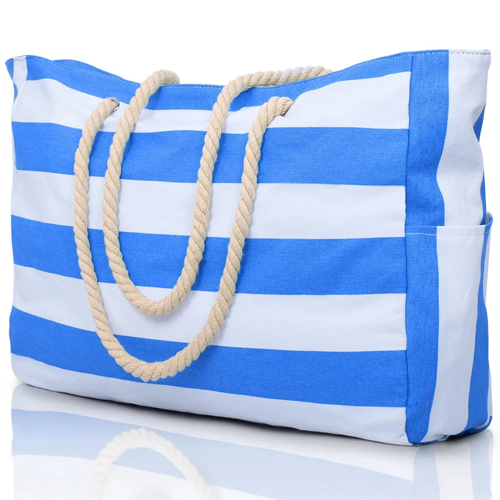 Foldable Striped Beach Bag