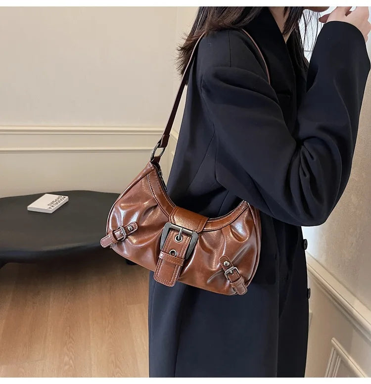 Retro Pleated Hobo Bag