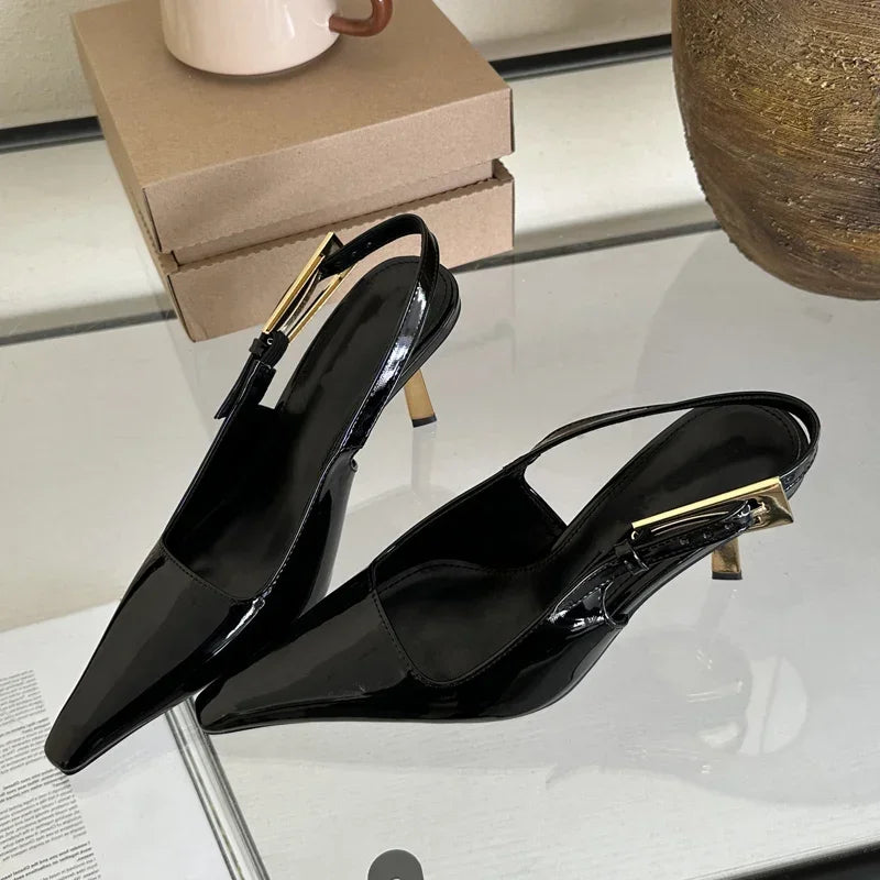 Aneikeh 2025 Summer Slingback Thin High Heel Pumps