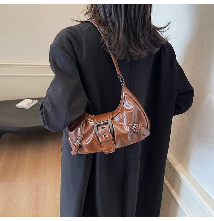 Retro Pleated Hobo Bag