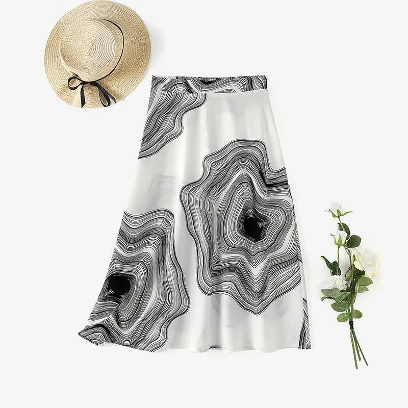 ZANZEA High Waist Midi Skirt