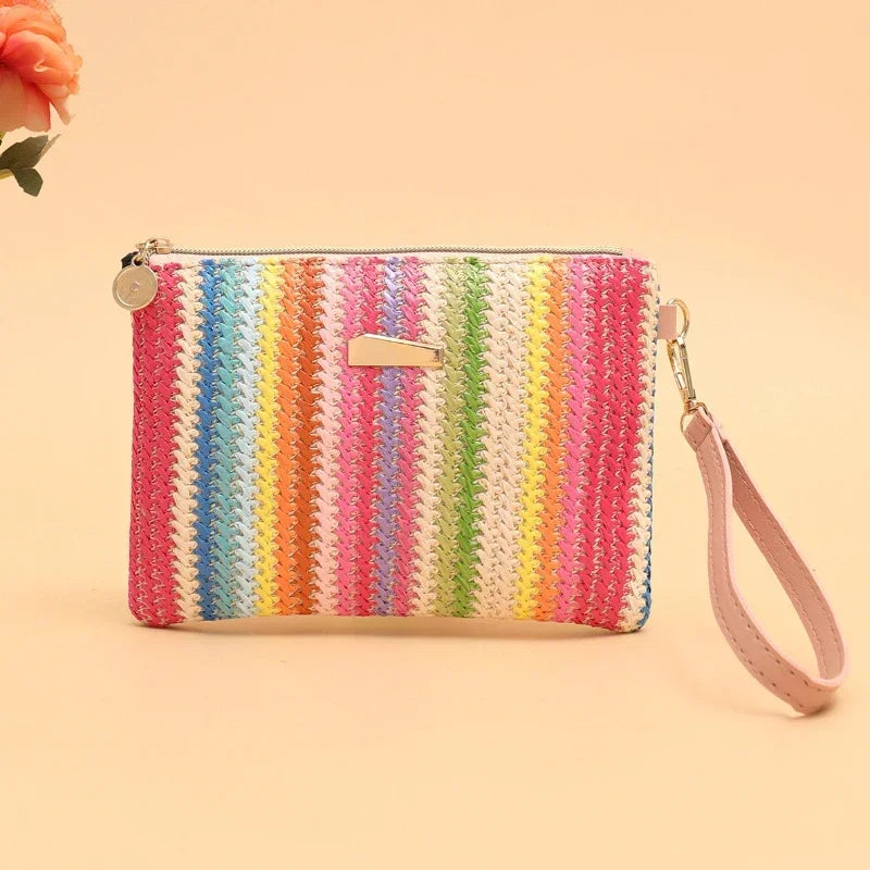 Knitted Straw Beach Bag – Small Shoulder Handbag