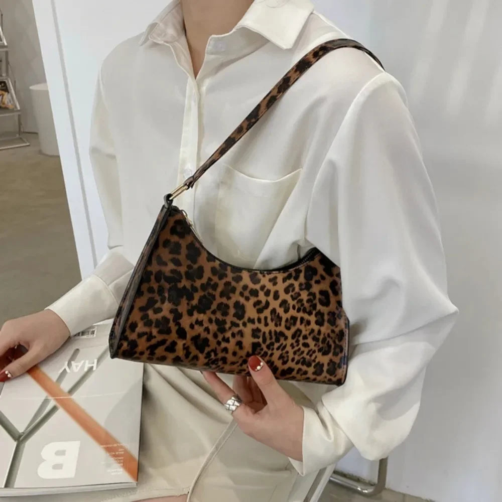 PU Leather Animal Print Shoulder Bag