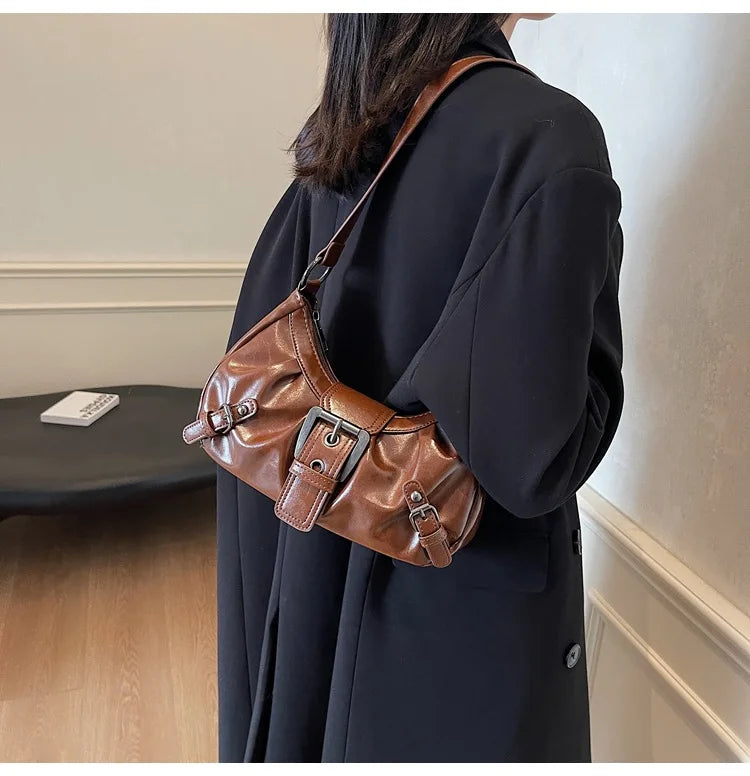 Retro Pleated Hobo Bag